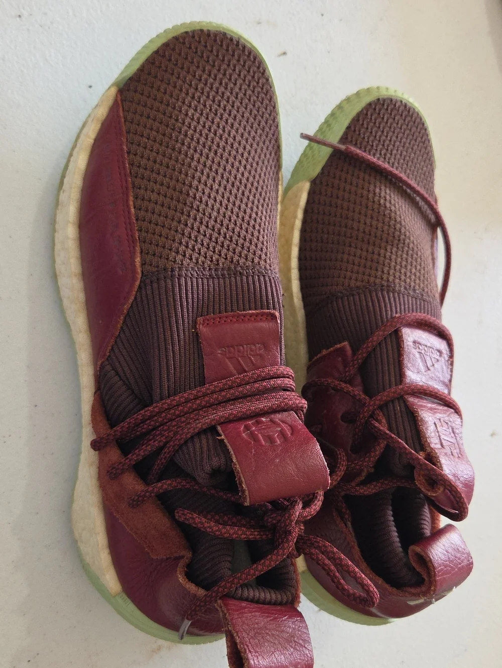 Adidas James Harden LS 2 Lace Maroon Mint Basketball Shoes Men's USA 10